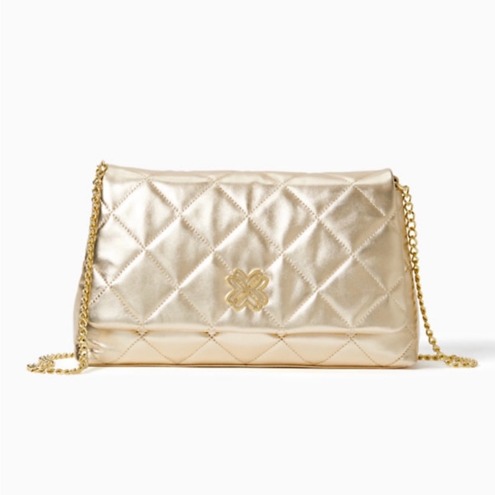 Lilly Pulitzer Quilted leather clutch/shoulder bag. With dust bag.